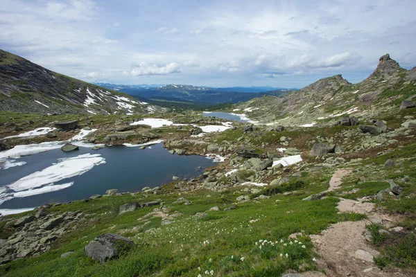 Mountain Very Clean Clear Lake Magnificent Summer Landscape Mountains Gorgeous — Stock Photo, Image