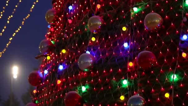 Árvore de Natal mágico e fogos fantásticos. Árvore de Natal fantástica — Vídeo de Stock