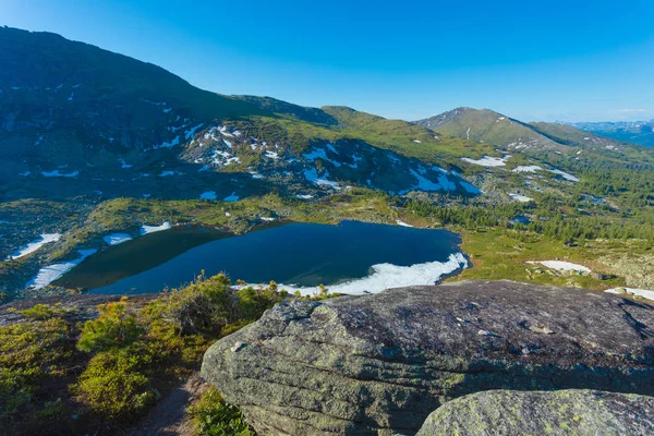 Nádherná Horská Krajina Panoramatický Výhled Horského Průsmyku Sibiři — Stock fotografie