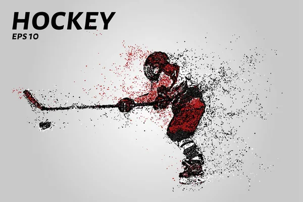 Jugador Hockey Con Uniforme Rojo Hockey Las Partículas — Vector de stock