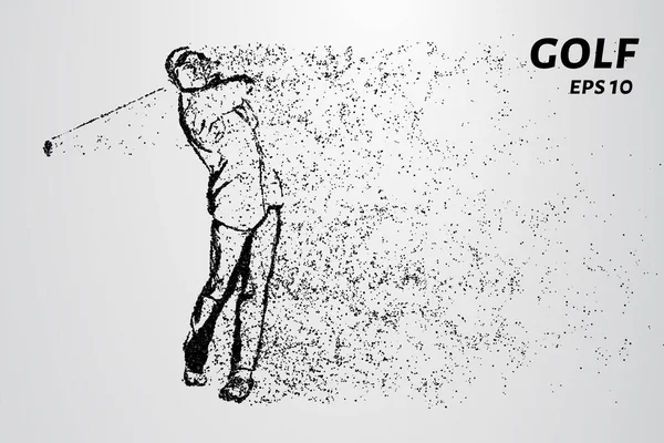 粒子的高尔夫 男子高尔夫球手踢开高尔夫球 — 图库矢量图片#