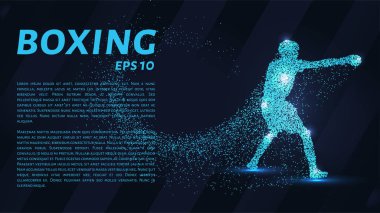 Kutu parçacıklardan oluşuyor. Boksör noktalardan ve dairelerden oluşur. Mavi boksör siyah bir arka planda askıda duruyor.