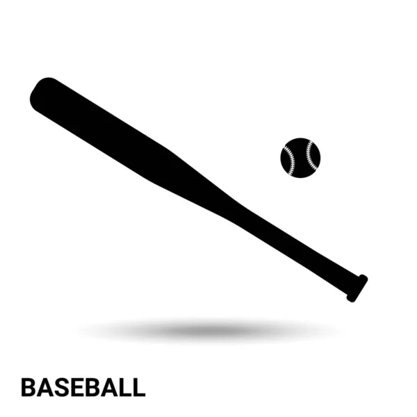 Baseball Baseballschläger Und Ball Isoliert Auf Hellem Hintergrund Vektorillustration — Stockvektor