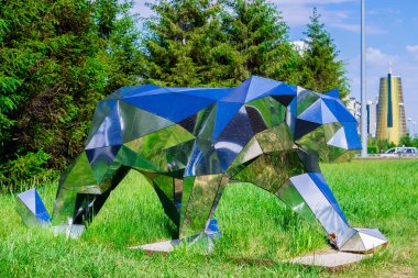 Astana büyük bozkır başkentidir. Dekoratif açık sanat.