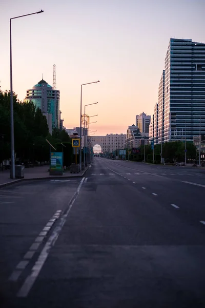 Астана Столиця Великий Степ Фото Сході Сонця — стокове фото