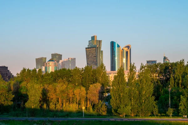 Astana Capital Grande Estepe Foto Nascer Sol — Fotografia de Stock