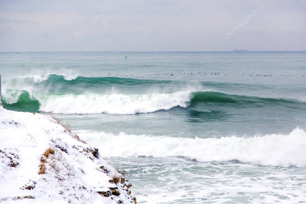Winter waves in Gelendzhik