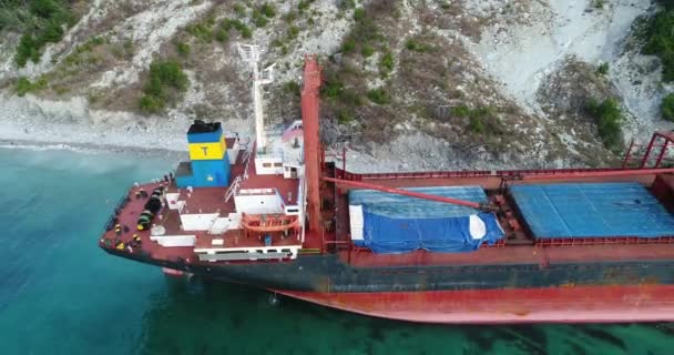 Rússia Mar Negro Novorossiysk Dezembro 2018 Uma Tempestade Que Navio — Vídeo de Stock