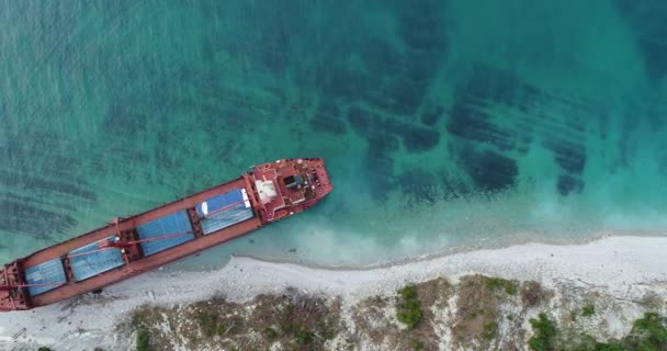 Ship Ran Aground Novorossiysk Black Sea — Stock Video