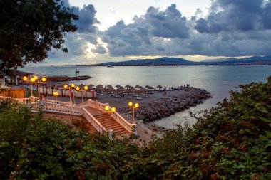 gün batımında Gelendzhik Beach