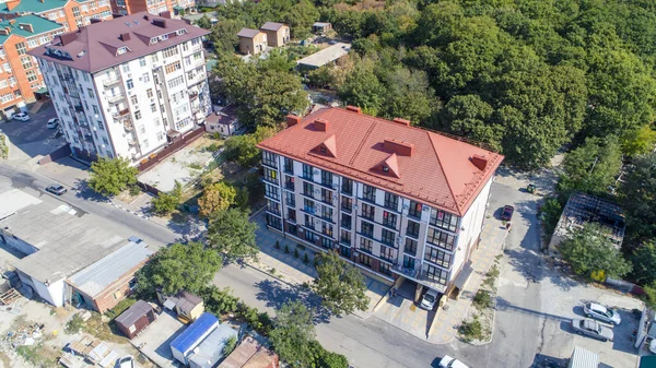 Нові Багаторівневі Житловий Будинок Березі Красиві Бухти Чорноморське Узбережжя Кавказу — стокове фото