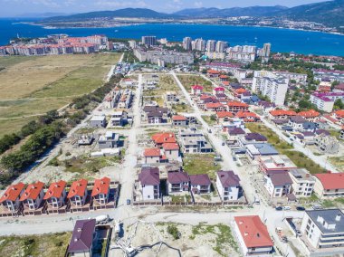 İnşaat evler Gelendzhik plajında. İnşaat alanının. Evleri inşaatı.