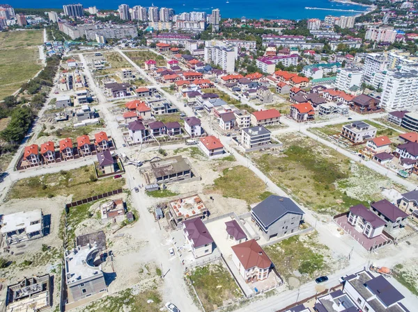 construction of cottages on the beach in Gelendzhik. Construction of the field. Construction of houses.