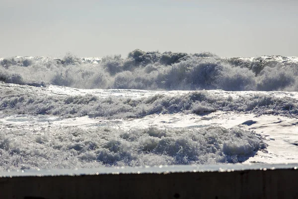 Stark Och Farlig Storm Svarta Havet Vacker Och Stor Storm — Stockfoto