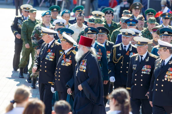 Gelendzhik Regio Krasnodar Rusland Mei 2018 Victory Parade Gelendzhik Zuilen — Stockfoto