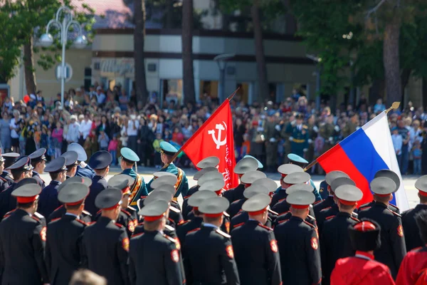 Gelendzhik Krasnodar Régió Oroszország Május 2018 Victory Parade Gelendzhik Oszlopok — Stock Fotó