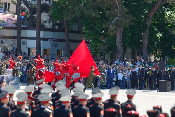 Gelendzhik Krasnodar Régió Oroszország Május 2018 Victory Parade Gelendzhik Oszlopok — Stock Fotó