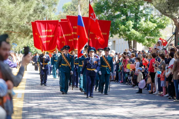 Gelendzhik Regio Krasnodar Rusland Mei 2018 Victory Parade Gelendzhik Zuilen — Stockfoto