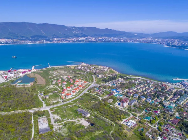 Panorama Ciudad Turística Gelendzhik Vista Pájaro Del Cabo Delgado Continuación —  Fotos de Stock