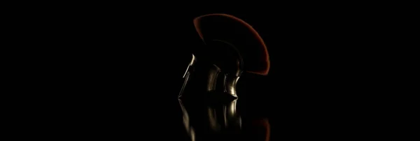 Rendering Ancient Greek Sparta Type Helmet Low Key Light — Stock Photo, Image