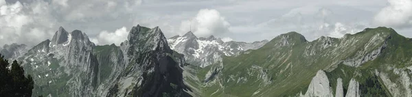 Panoramic View Massif Alpstein Summer Season — Stock Photo, Image