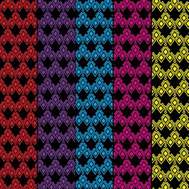 Geometrik etnik kalıp geleneksel arka plan, halı, duvar kağıdı, giysi, ambalaj, Batik, kumaş, sarong, Vektör illüstrasyon nakış tarzı.