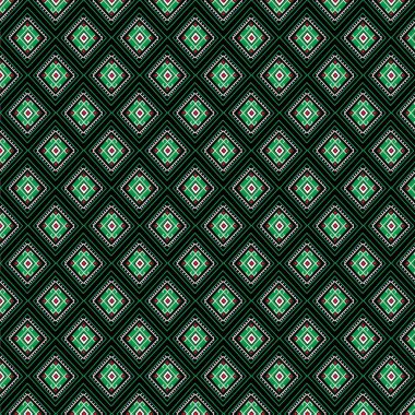 Geometrik etnik kalıp geleneksel arka plan, halı, duvar kağıdı, giysi, ambalaj, Batik, kumaş, sarong, Vektör illüstrasyon nakış tarzı.