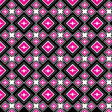 Geometrik etnik kalıp geleneksel arka plan, halı, duvar kağıdı, giysi, ambalaj, Batik, kumaş, sarong, Vektör illüstrasyon nakış tarzı.