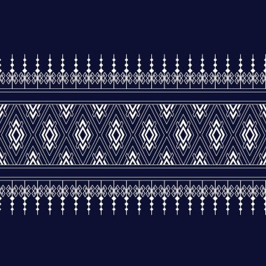Geometrik etnik kalıp geleneksel arka plan, halı, duvar kağıdı, giysi, ambalaj, Batik, kumaş, sarong, Vektör illüstrasyon nakış tarzı.