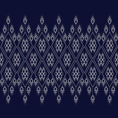 Geometrik etnik kalıp geleneksel arka plan, halı, duvar kağıdı, giysi, ambalaj, Batik, kumaş, sarong, Vektör illüstrasyon nakış tarzı.