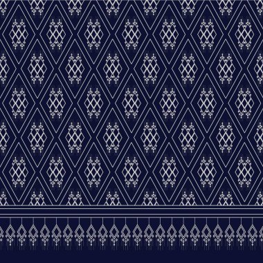 Geometrik etnik kalıp geleneksel arka plan, halı, duvar kağıdı, giysi, ambalaj, Batik, kumaş, sarong, Vektör illüstrasyon nakış tarzı.