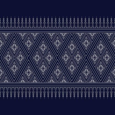 Geometrik etnik kalıp geleneksel arka plan, halı, duvar kağıdı, giysi, ambalaj, Batik, kumaş, sarong, Vektör illüstrasyon nakış tarzı.