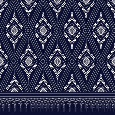 Geometrik etnik kalıp geleneksel arka plan, halı, duvar kağıdı, giysi, ambalaj, Batik, kumaş, sarong, Vektör illüstrasyon nakış tarzı.