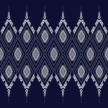 Geometrik etnik kalıp geleneksel arka plan, halı, duvar kağıdı, giysi, ambalaj, Batik, kumaş, sarong, Vektör illüstrasyon nakış tarzı.