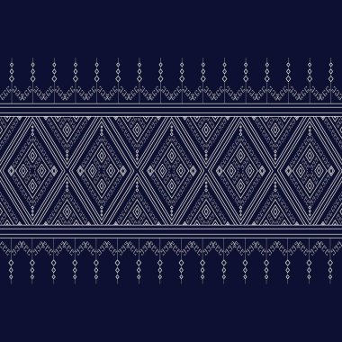 Geometrik etnik kalıp geleneksel arka plan, halı, duvar kağıdı, giysi, ambalaj, Batik, kumaş, sarong, Vektör illüstrasyon nakış tarzı.