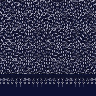 Geometrik etnik kalıp geleneksel arka plan, halı, duvar kağıdı, giysi, ambalaj, Batik, kumaş, sarong, Vektör illüstrasyon nakış tarzı.