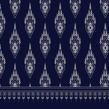Geometrik etnik kalıp geleneksel arka plan, halı, duvar kağıdı, giysi, ambalaj, Batik, kumaş, sarong, Vektör illüstrasyon nakış tarzı.