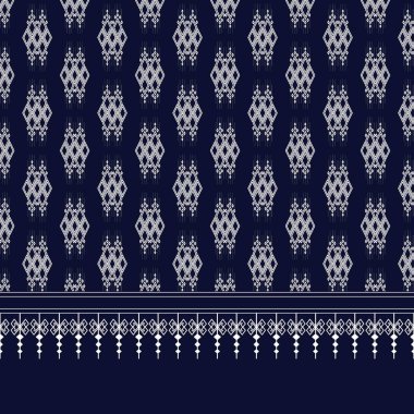 Geometrik etnik kalıp geleneksel arka plan, halı, duvar kağıdı, giysi, ambalaj, Batik, kumaş, sarong, Vektör illüstrasyon nakış tarzı.