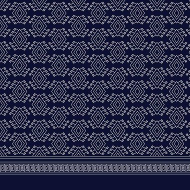 Geometrik etnik kalıp geleneksel arka plan, halı, duvar kağıdı, giysi, ambalaj, Batik, kumaş, sarong, Vektör illüstrasyon nakış tarzı.