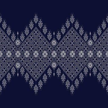 Geometrik etnik kalıp geleneksel arka plan, halı, duvar kağıdı, giysi, ambalaj, Batik, kumaş, sarong, Vektör illüstrasyon nakış tarzı.