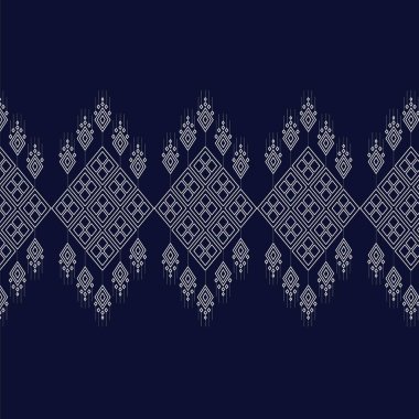 Geometrik etnik kalıp geleneksel arka plan, halı, duvar kağıdı, giysi, ambalaj, Batik, kumaş, sarong, Vektör illüstrasyon nakış tarzı.