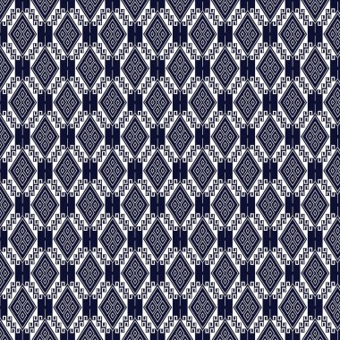 Geometrik etnik kalıp geleneksel arka plan, halı, duvar kağıdı, giysi, ambalaj, Batik, kumaş, sarong, Vektör illüstrasyon nakış tarzı.