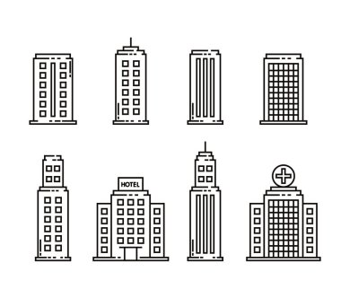 şehir bina yapısı kuleleri mimarisi seti