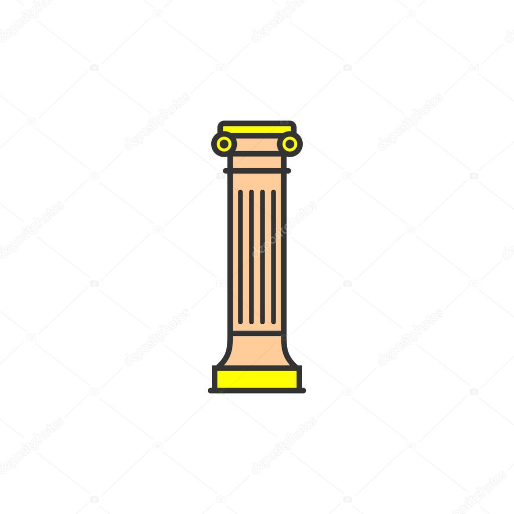 Greek ionic column vector icon