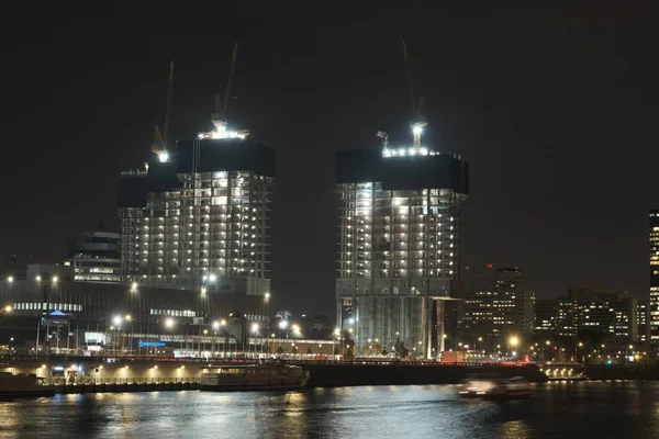 Moscow City Skyscrapers Moscow Night River — Stock Photo, Image