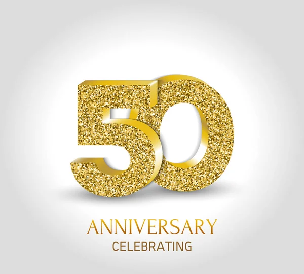 Banner Επέτειο Έτους 50Η Επέτειος Λογότυπου Χρυσά Στοιχεία Royalty Free Εικονογραφήσεις Αρχείου