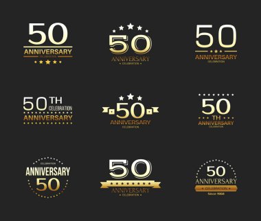 50 yıldönümü kutlama logo koymak. 50 yıl jübile afiş.
