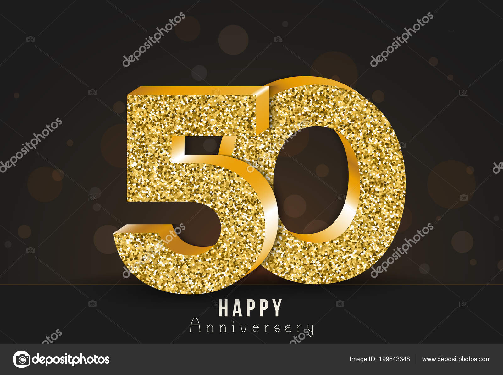 year happy anniversary banner 50th anniversary gold logo dark