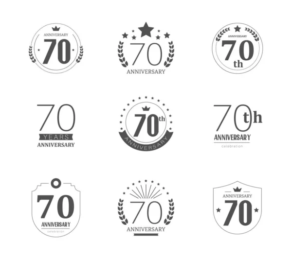 70 roků výročí. ikony na 70.. — Stockový vektor