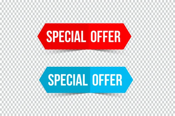 Offerte speciali banner con ombre su sfondo trasparente. Ca — Vettoriale Stock